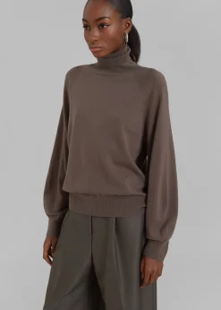 The Frankie Shop Variel Turtleneck Sweater Brown Discount