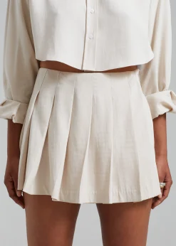 The Frankie Shop Venus Pleated Skirt Beige Hot