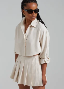 The Frankie Shop Venus Pleated Skirt Beige Hot