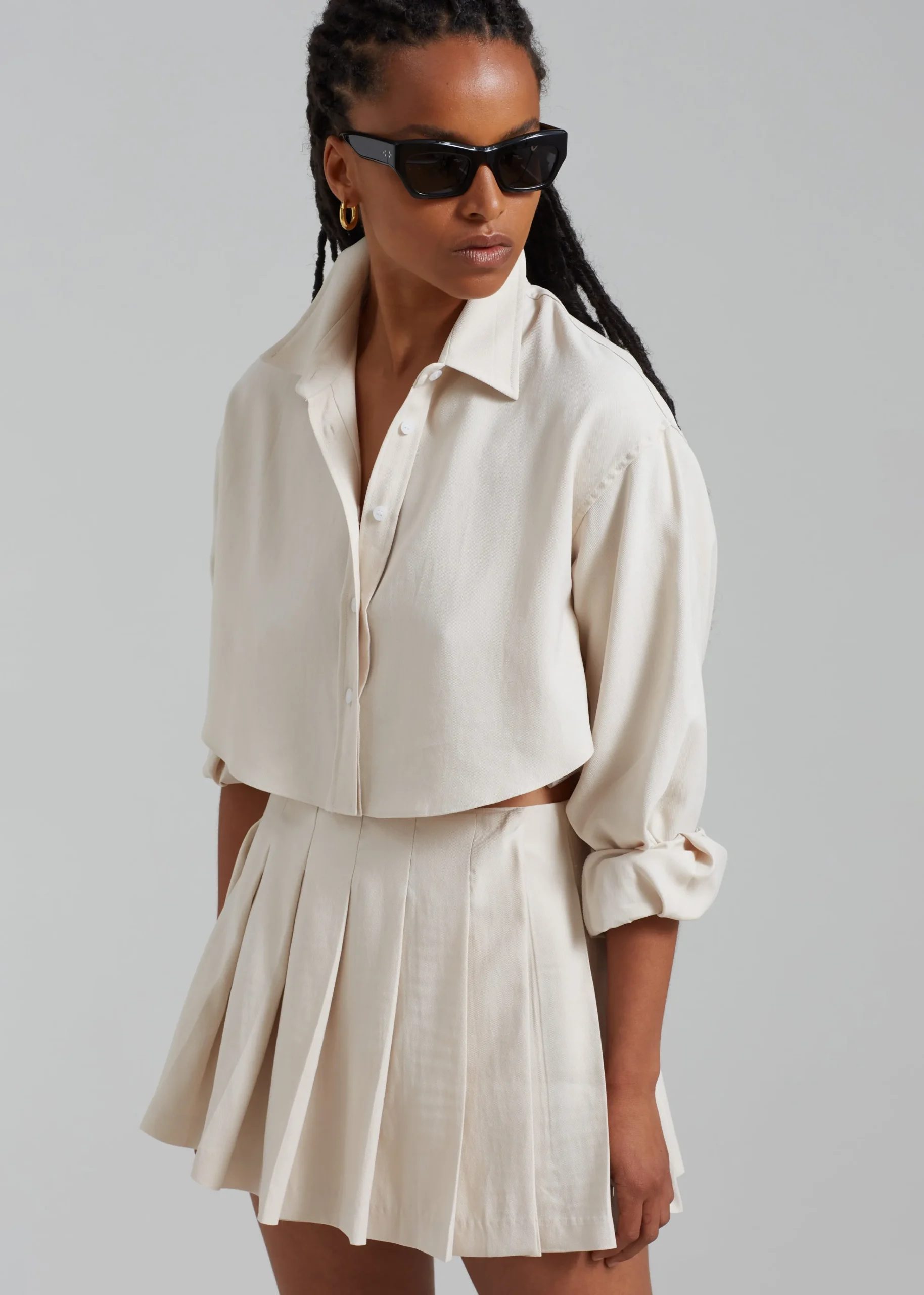 The Frankie Shop Venus Pleated Skirt Beige Hot