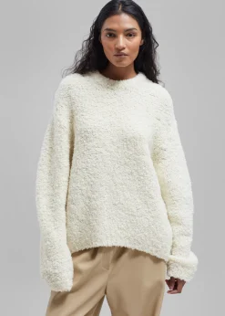 The Frankie Shop Vilo Boucle Sweater Cream Hot