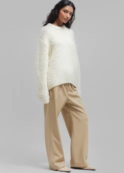 The Frankie Shop Vilo Boucle Sweater Cream Hot