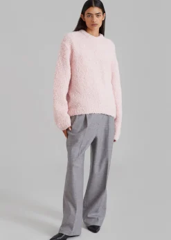 The Frankie Shop Vilo Boucle Sweater Pink Best