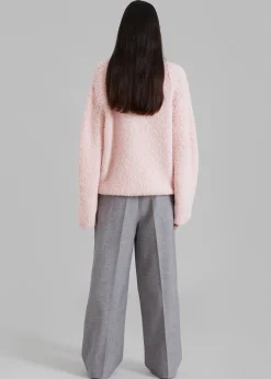 The Frankie Shop Vilo Boucle Sweater Pink Best