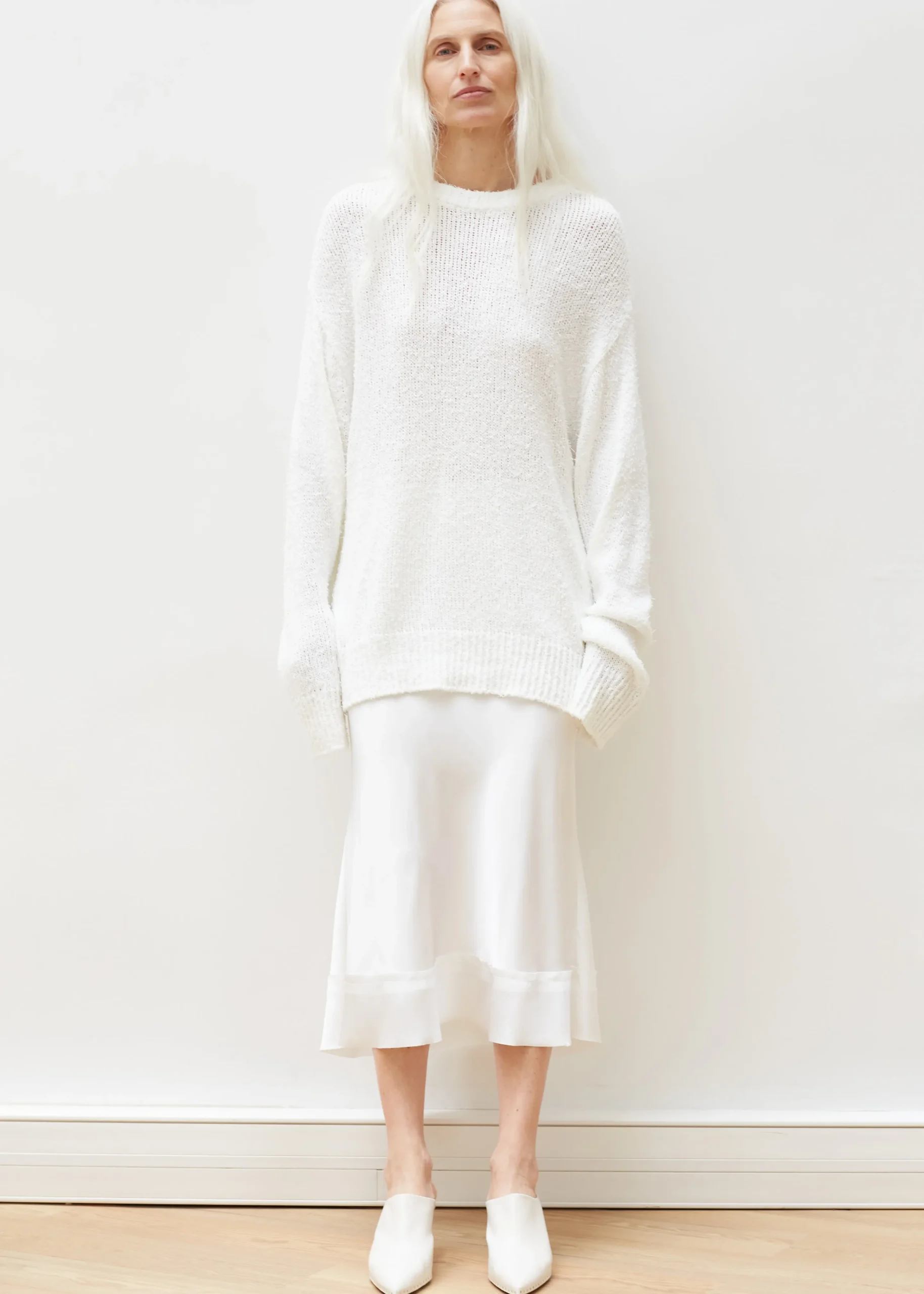 The Frankie Shop Vosgi Silky Skirt White