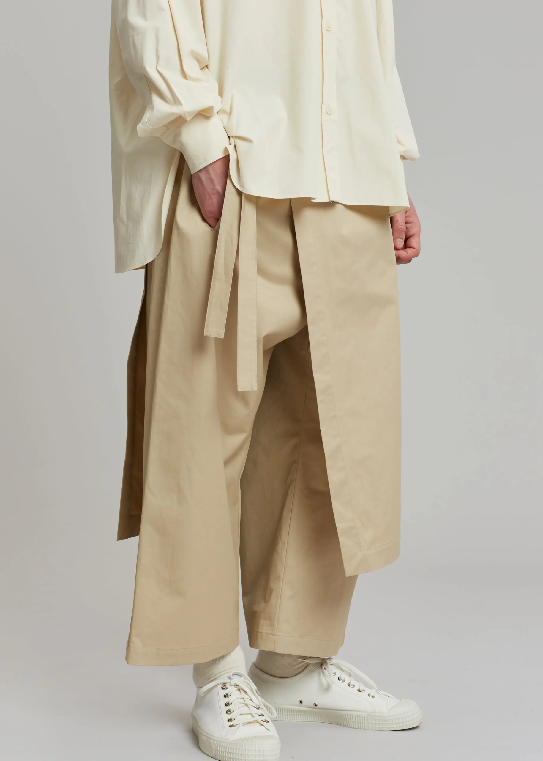 The Frankie Shop Watts Wrap Pants Beige Sale