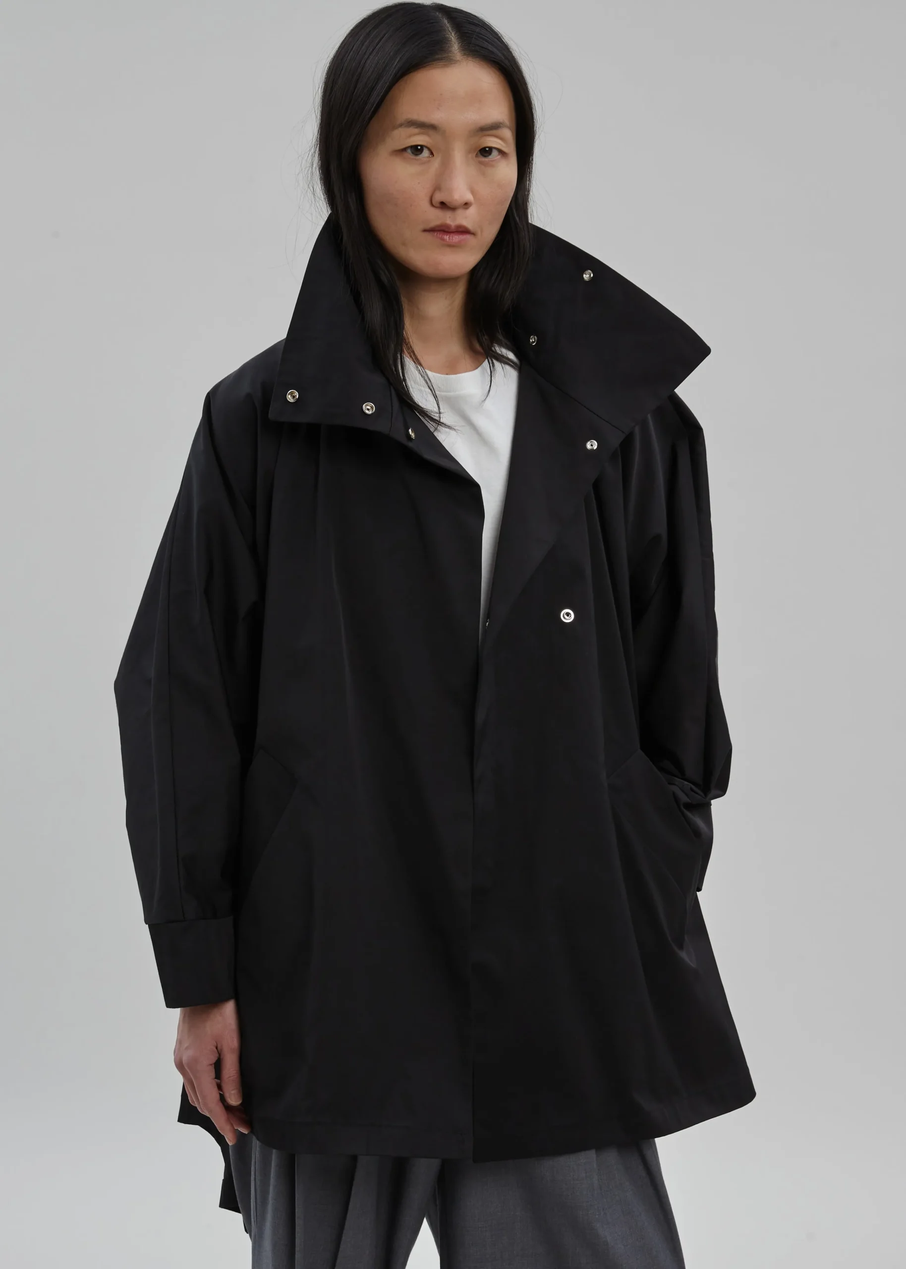 The Frankie Shop Yviche Poncho Jacket Black Outlet
