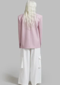 The Frankie Shop Zia Covered Buttons Blazer Pink Clearance